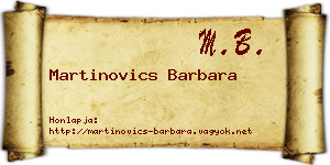 Martinovics Barbara névjegykártya