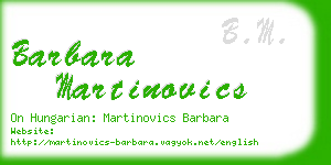 barbara martinovics business card